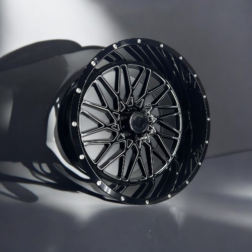 22X12 5X127 SAIYAN WHEELS CB78.1MM -44MM GLOSS BLACK MILLED