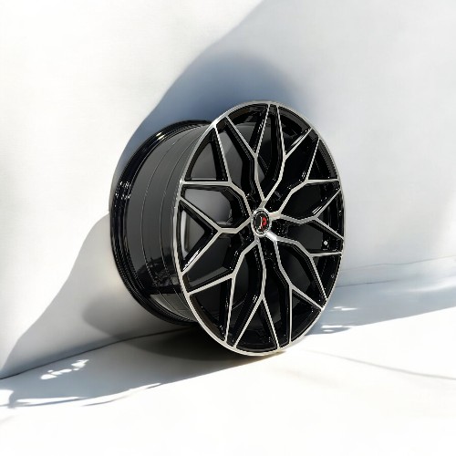 22X10 5X114.3 PISTON WHEELS P0319 CB73.1MM 35MM GLOSS BLACK MACHINED FACE