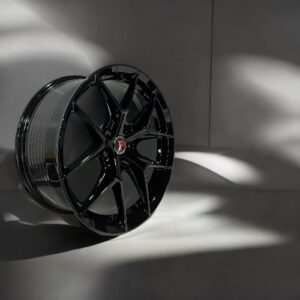 18X8.5 5X113 FLOW FORMING PISTON WHEELS P2090 CB72.6MM 35MM GLOSS BLACK
