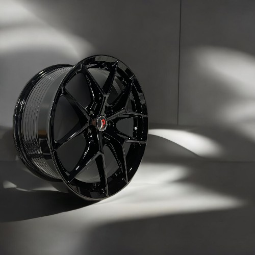 18X8.5 5X113 FLOW FORMING PISTON WHEELS P2090 CB72.6MM 35MM GLOSS BLACK