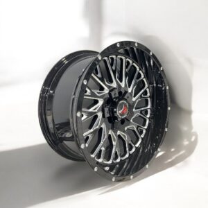 20X10 5X127 5X139.7 PISTON OFF-ROAD  WHEELS P3923 CB78.1MM -12MM GLOSS BLACK MILLED