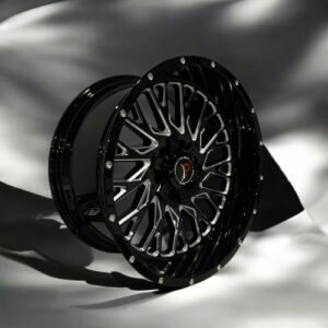 20X10 6X135 6X139.7 PISTON OFF-ROAD  WHEELS P3923 CB106.1MM -12MM GLOSS BLACK MILLED