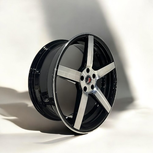 20X8.5 5X113 PISTON WHEELS P7243 CB72.6MM 35MM GLOSS BLACK MACHINED FACE