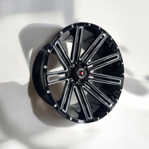 22X12 5X127 5X139.7  TS1003 CB78.1MM -44MM GLOSS BLACK MILLED