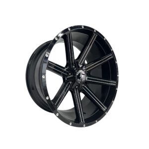 24X12 5X127 5X139.7 SAIYAN WHEELS CB78.1MM -44MM BLACK MACHINED+MILLED DOT