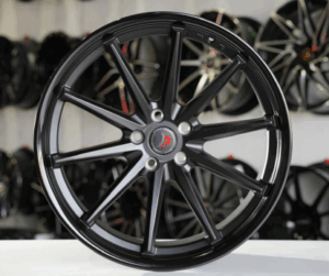 20X9 5X113 PISTON WHEELS P4139 CB72.6MM 35MM MATT BLACK GLOSS LIP (Copy) (Copy)